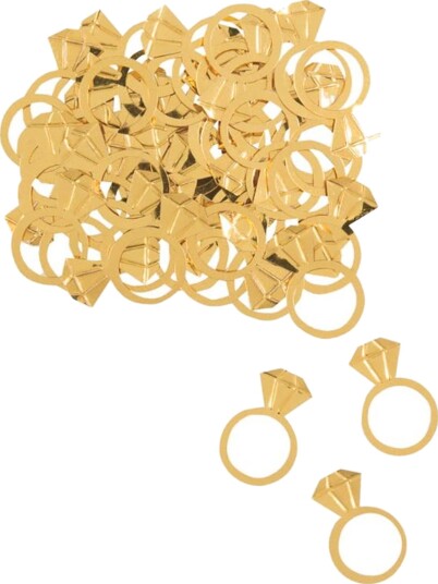 Unique Party Konfetti Diamantringer Gull 14 g 63682