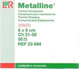 Metalline tracheo kompresser 8x9cm sterile 50 stk
