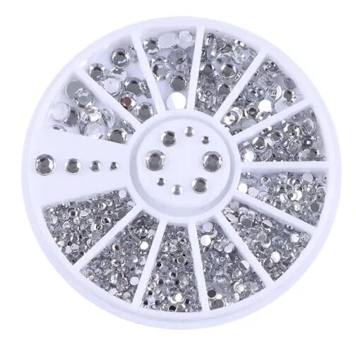 Rhinestone 4-storlekar Silver Clear