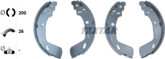 Bremsesko sett TEXTAR 91082200 Bremsesko sett TEXTAR 91082200