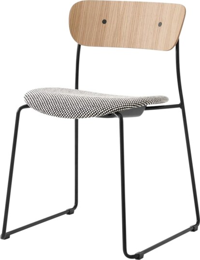 &Tradition Pavilion AV52 Spisestol med Trukket Sete Sort/ Sisu