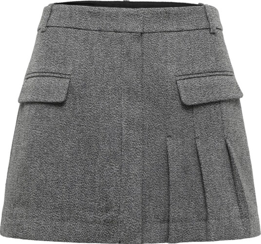 Ganni Grey Suiting Mini Skirt Grey 42