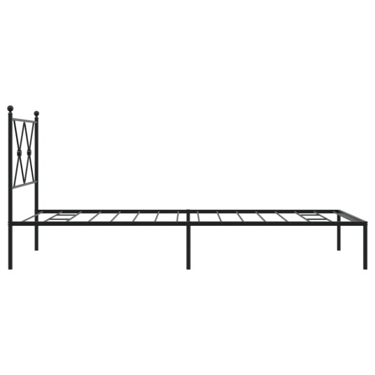  Sengeramme i metall med hodegavl svart 90x190 cm 8721012373785