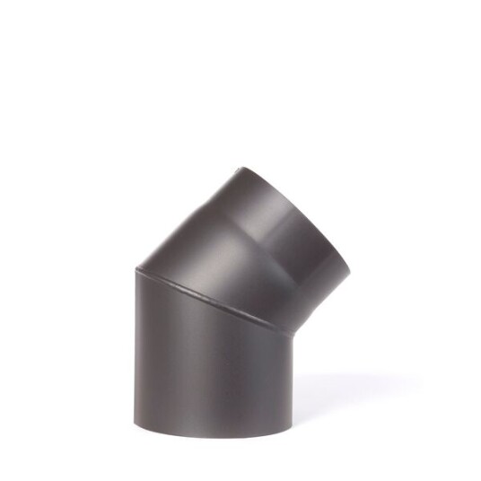 Tolmer Røkrør Kne Kort Ø150x45° Sort Emalje Uten Luke Tolmer Røkrør Kne Kort Ø150x45° Sort Emalje Uten Luke