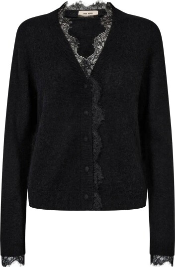 MOS MOSH Mmhelmi Lace Knit Cardigan   BLACK   M
