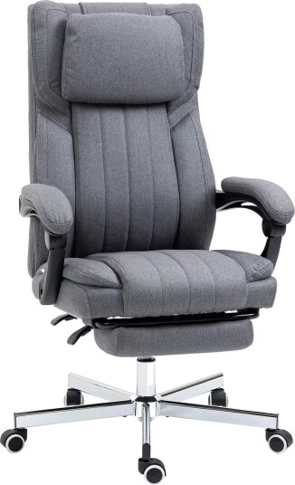 Ergonomisk kontorstol med massasje grå linlook Ergonomisk kontorstol med massasje grå linlook