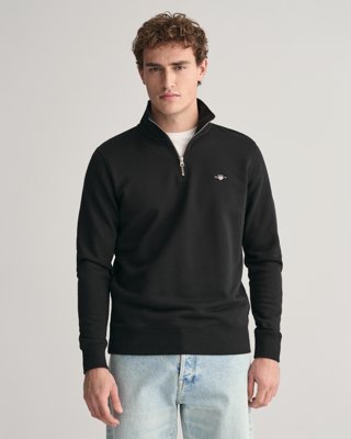 Gant Shield collegegenser med half-zip BLACK S