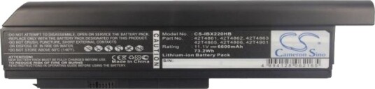 Batteri for Lenovo ThinkPad X220 X230 etc., 11,1V 6600mAh