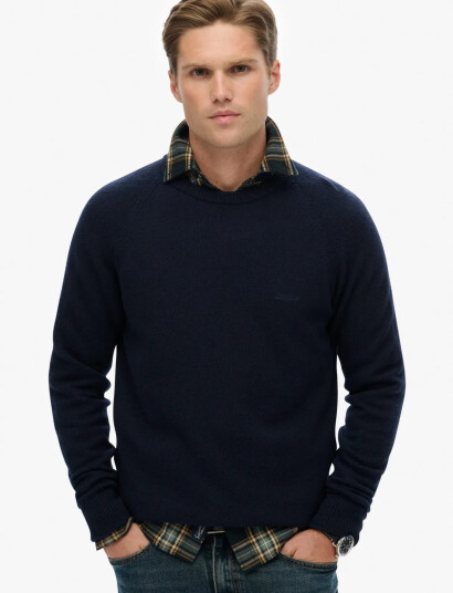 Superdry Wool Blend Jumper   Navy   XXXL