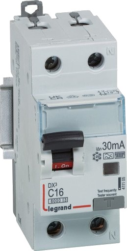 Legrand DX³ RCBO kombinasjonsbryter C16 1P+N 30mA type-F 2M 6000/6KA