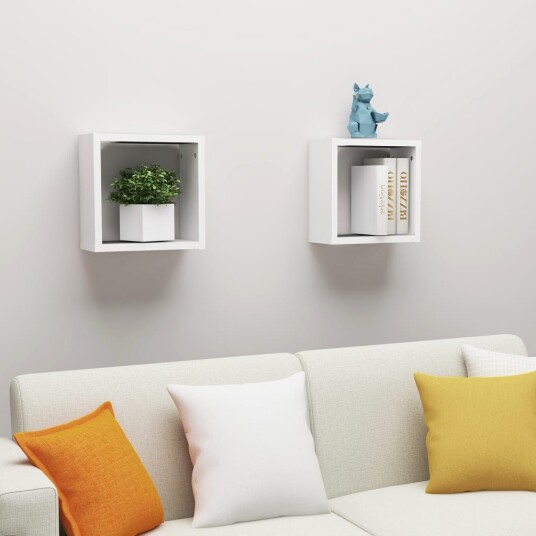 Vegghyller kubeformet 2 stk hvit 30x15x30 cm 8720286594162 Vegghyller kubeformet 2 stk hvit 30x15x30 cm 8720286594162