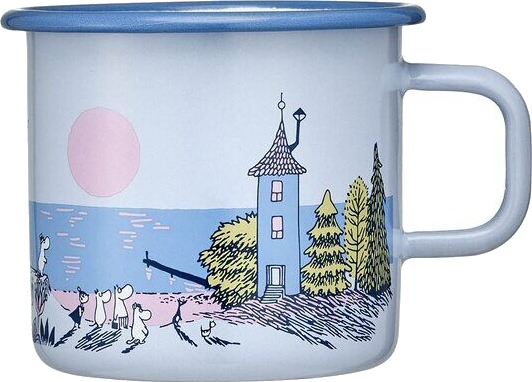 Muurla Mummi emaljekopp Solnedgang 55 cl blå