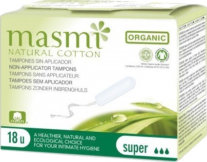 Masmi Masmi_Tamponger Økologiske Bomullstamponger Super 18Stk