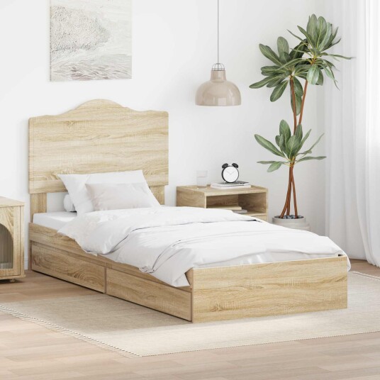  Seng med Oppbevaring Sonoma eik 75 x 190 cm Konstruert tre