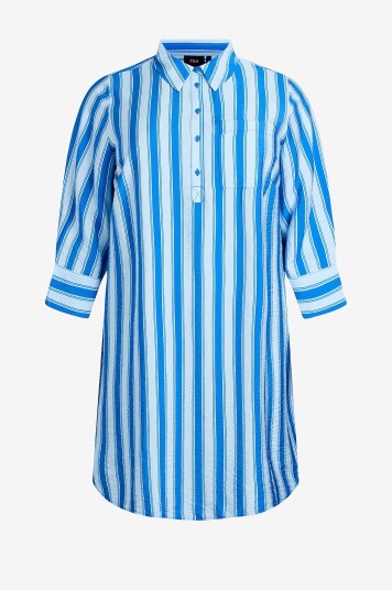 Zizzi Skjortekjole vKam 3/4 Abk Dress Blå Zizzi Skjortekjole vKam 3/4 Abk Dress Blå