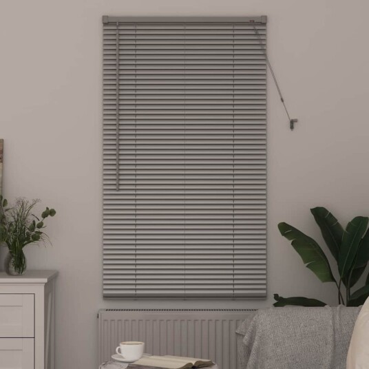 Vindu Persienne med gardiner Manual sølv Aluminium Vindu Persienne med gardiner Manual sølv Aluminium