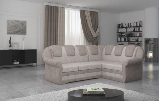 Seksjonssofa Eltap Lord II 243x195x112 cm Dora 21 Dora 22 Beige Brun Høyre