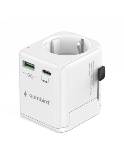 Gembird Grounded Universal Travel Power Adapter 20w Gembird Grounded Universal Travel Power Adapter 20w