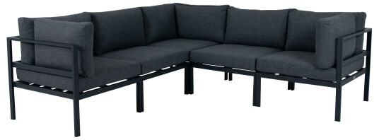 Venture Design Copacabana sofagruppe Svart med grå pute 3 hjørne & 2 midtdel