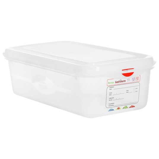 Denox Oppbevaringsboks Dena GN 1/9; Størrelse GN 1/9 1 l 17.6x10.8x10 cm LxBxD; Transparent; 12 Stykk / Forpakning