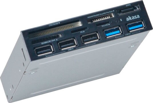 Akasa AK-ICR-16 USB kortleser med eSATA + USB-panel 5 porter 3.5" bay Akasa AK-ICR-16 USB kortleser med eSATA + USB-panel 5 porter 3.5" bay