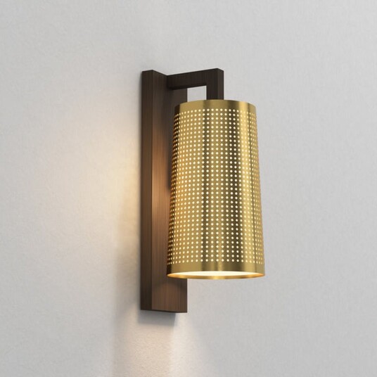 Lago 280 vegglampe uten skjerm IP44 Bronsefarget Bronse