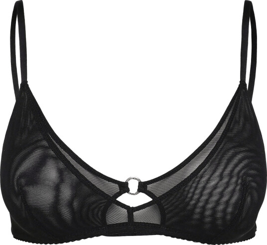 Understatement Underwear Mesh Double Triangle Bralette   Black   M