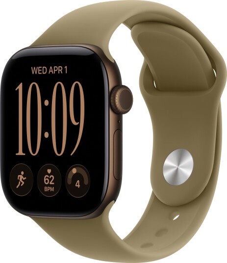 Apple Watch Series 12 42mm GPS (mørk bronse aluminium/oliven Sport Band) M/L