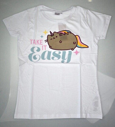 Pusheen T-skjorte Unicorn Cat - L - Voksen - 100% bomull