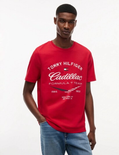 Tommy Hilfiger Th X Cf1 Varsity Graphic Tee Red XS