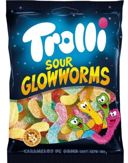 Trolli Sour GlowwormSur Vingummi 150g