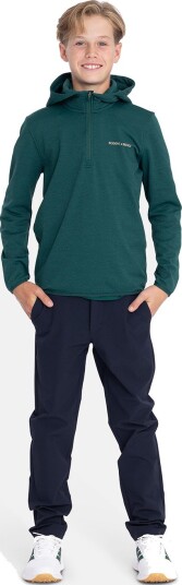 Bogeys & Birdies Jr Tech Hood Waffle Midlayer Grønn Golfklær junior Dk Green 160