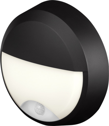 4lite Pylus Round utelys vegg med sensor halvskjerm sort 4lite Pylus Round utelys vegg med sensor halvskjerm sort