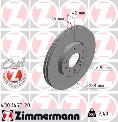 Bremseskive ZIMMERMANN 430.1473.20