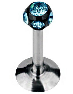Aab Diamond Ball Labret Svart/Lys Blå Strl 1.2 x 10 mm