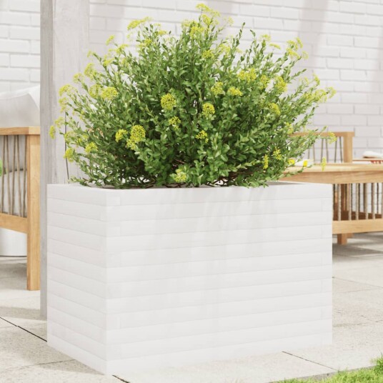 Plantekasse hvit 70x40x45,5 cm heltre furu