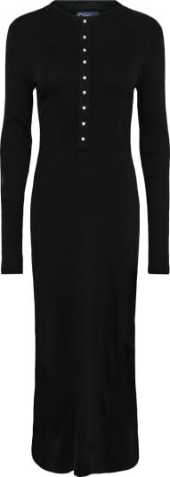 Polo Ralph Lauren Rib Knit Henley Dress   POLO BLACK   S