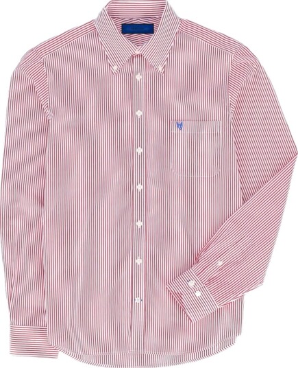 Rebeloup Poplin Striped Rød M