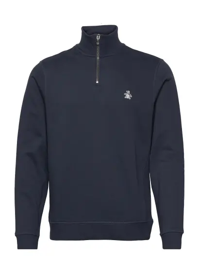 Original Penguin L/S Fleece Quarter Z - Blue - S
