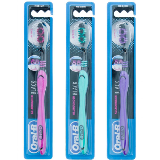 Oral B Tannbørste Allrounder Black Medium Oral B Tannbørste Allrounder Black Medium
