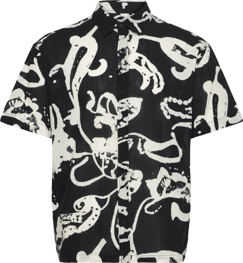 Jack & Jones Jormontauk Aop Shirt Ss   Black   S