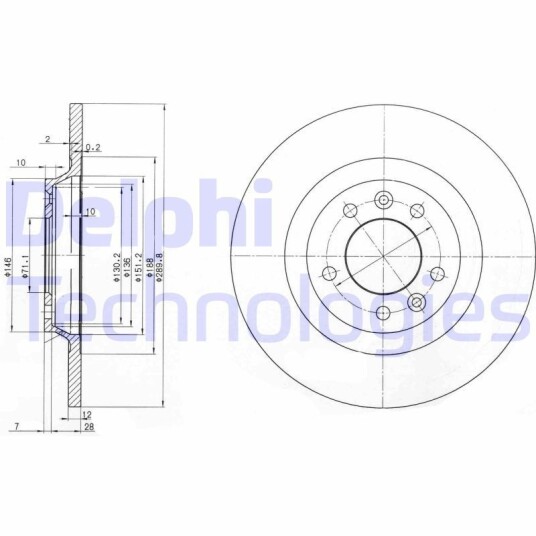 Bremseskive DELPHI BG3836 Bremseskive DELPHI BG3836