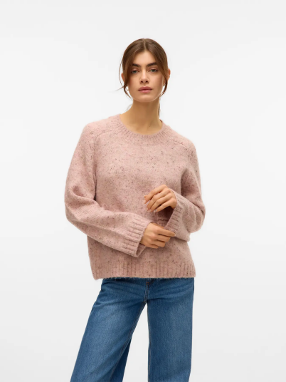 Vero Moda Ingrid Long Sleeve O Neck Pullover Rosa XS