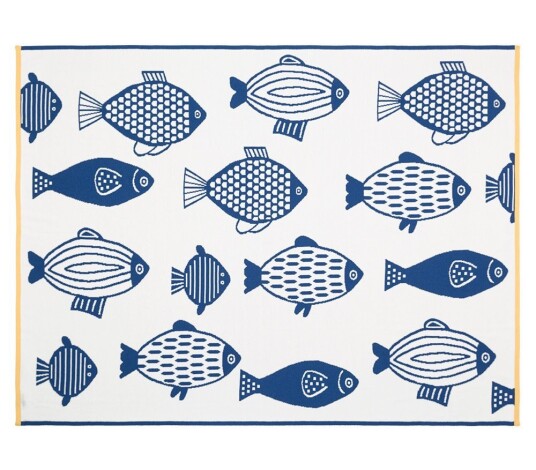 Organisk bomullsteppe 100 x 135 cm. FISK
