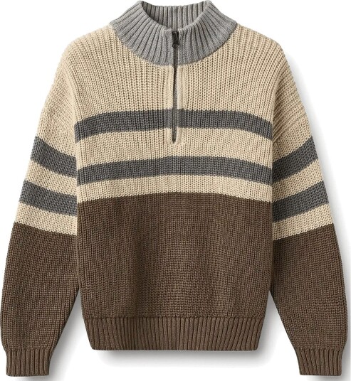 Wheat Half Zip Jumper L/S Simo DRY WOOD 128