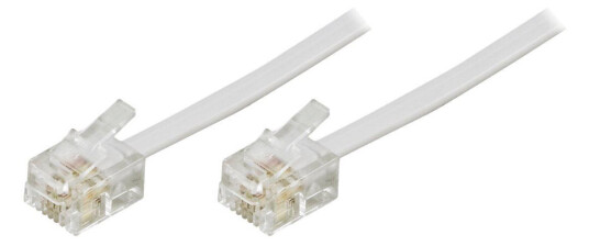 Deltaco 10m Telefonkabel RJ-11 Hvit