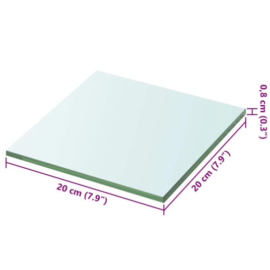 vidaXL Hyllepanel klart glass 20x20 cm vidaXL Hyllepanel klart glass 20x20 cm