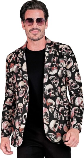 UV Glow Skullparty Blazer til Mann UV Glow Skullparty Blazer til Mann