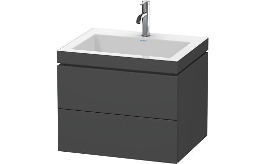 Duravit L-Cube Servantskap m/2 skuffer 600x500x480 mm Grafitt Matt