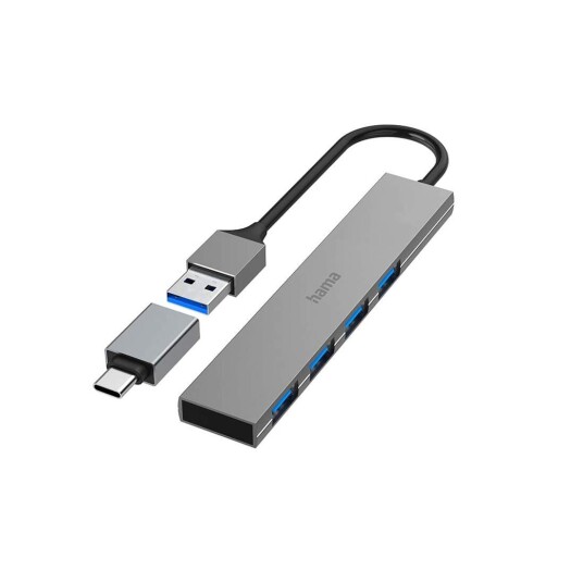 HAMA Hub Usb a 3.2 4x porter 5 Gbit/s Usb c adapter
